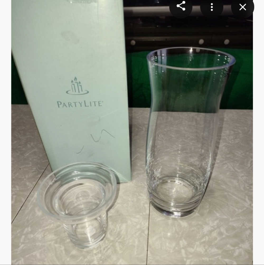 NWT PartyLite Votive Holder Fillable Glass Column Holiday Decor – P8869T – 11.5"